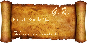 Garai Renáta névjegykártya